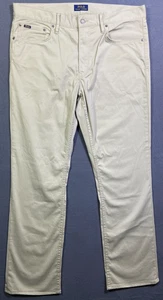 Polo Ralph Lauren schmale gerade Herrenjeans Etikett 36 x 32 passt 38 x 31 khaki hellbraun Hose - Bild 1 von 14