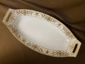 Antique Noritake Christmas Ball #175 Large Celery Dish Green Mark - Picture 1 of 5