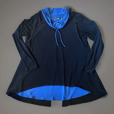 Top Sympli Matrix Likity Split Sympli Matr Negro Azul Talla 14 Cuello Capucha Elástico Foto 1 de 4