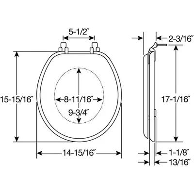 Asiento de inodoro delantero cerrado redondo en roble natural Foto 1 de 4