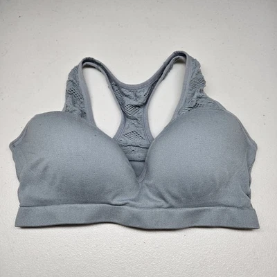 Sujetador ROSA Victoria's Secret Mujer Grande Gris Push Up Bralette Inalámbrico Encaje Foto 1 de 4