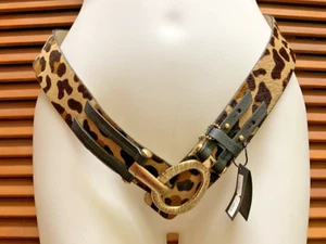 Neu mit Etikett Roberto Mantellassi Leopard Ledergürtel Goldakzente Made in Italy Gr. M 36" - Bild 1 von 8