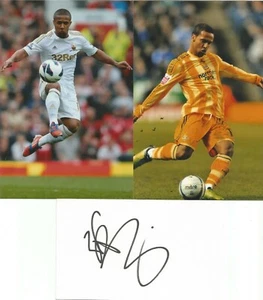 SWANSEA/NEWCASTLE: WAYNE ROUTLEDGE SIGNED 3x5 WHITECARD+2 UNSIGNED PHOTOS+COA - Picture 1 of 1