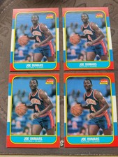 4-1986 Fleer Joe Dumars Rookie Card Detroit Pistons #27 Lot