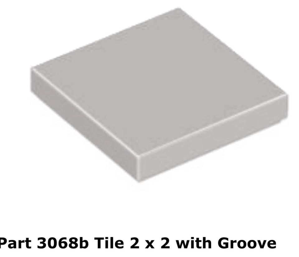 LEGO Part 1x 3068b Old Light Gray Tile 2 x 2 with Groove  7133 - Image 1 of 1