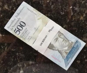Venezuela Banknotenpaket. 100 x 500 Bolivar. Datiert 2017. Unzirkuliert - Bild 1 von 2