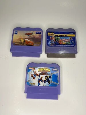 Vtech VSmile Lot of 3 Games - Bob the Builder, Spider-Man & Cars (B2) - Image 1 of 4