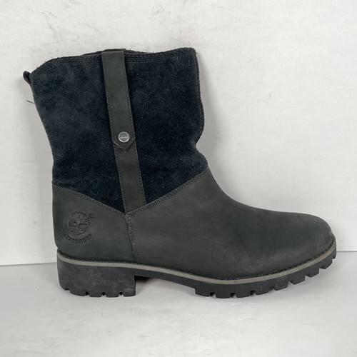 Stivaletti Timberland Ek Atrus donna taglia 9M neri pelle scamosciata scarpe pull on