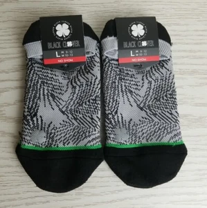 2 pair BLACK CLOVER no show socks LARGE Jungle grey black green M 9-12 W 10-13 - Picture 1 of 6