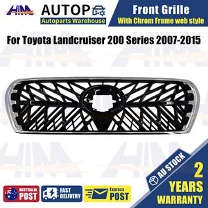 New Cool Front Grille Chrome Gloss black web For 2007-15 Toyota Landcruiser 200 - Picture 1 of 6