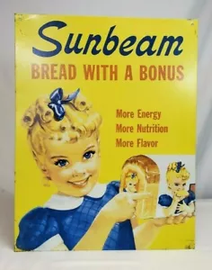  Retro-Nostalgic LITTLE MISS SUNBEAM Bread with Bonus 16x12.5" Metal Bar Sign - Picture 1 of 6