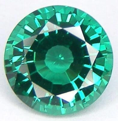 Round  Green Nano Emerald Lab Created Faceted Gemstone Jewelry Stone 3mm to 6mm - Image 1 of 4