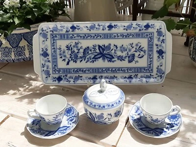 Service café décor à l'oignon porcelaine Tirschenreuth Bavaria Germany - Photo 1/4