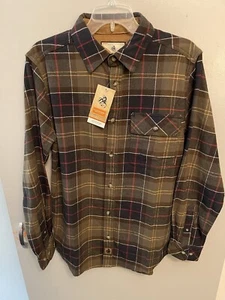 Legendary Whitetails Buck Camp NWT Brown Plaid Flannel Shirt Men’s Size Small - Picture 1 of 9
