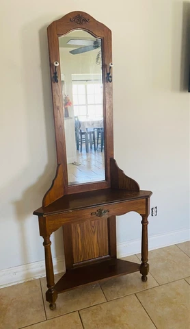Vintage Hall Tree with hooks, original design Cover