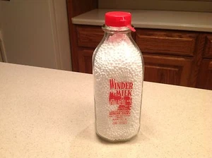 Vintage Milchflasche ein Quart Wickler Molkerei Salt Lake City UT tolle Grafik SCHÖN - Bild 1 von 12