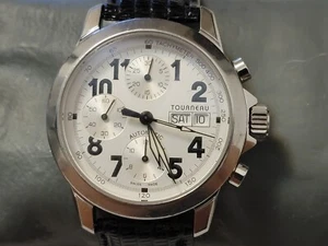 Tourneau Sportgraph Stainless Steel 25 Jewels Valjoux 7750 Chronograph Day/Date  - Picture 1 of 9