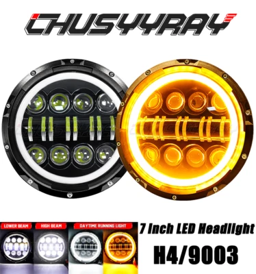 Par de faros LED redondos de 7 pulgadas para Chevrolet C20 1975 1976 1977 1978 1979 1980 Foto 1 de 4