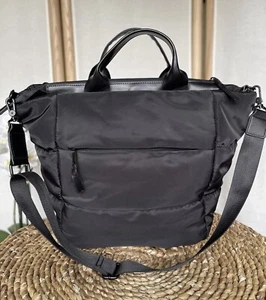 John Lewis Any Day black quilted padded handbag shoulder bag - Picture 1 of 15