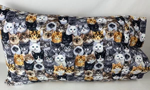 Hand Crafted 100% Cotton Pillow Case Standard/Queen Size, Kittens - Picture 1 of 2