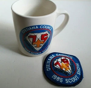 BSA Boy Scouts Otetiana Council 1985 Show Diamond Jubilee Patch & Mug Coffee Cup - Picture 1 of 6