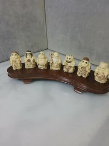 Chinease Figures On Wood Base Resin  - Picture 1 of 6