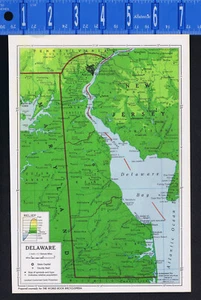 DELAWARE, United States - 1950s State Map - Picture 1 of 1