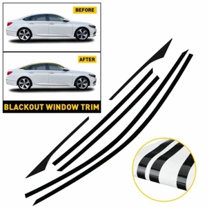 Chrome Delete Blackout Overlay for 2018-22 Honda Accord Sedan Window Trim EOR - Picture 1 of 14
