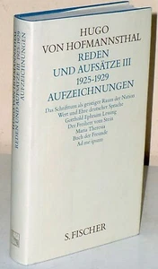 Hugo von Hofmannsthal. Reden und Aufsätze III 1925-1929. Ganzleinen/Umschlag - Picture 1 of 1