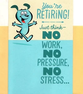 Funny Congratulations Happy Retirement Retired No Stress Hallmark Greeting Card - Picture 1 of 3