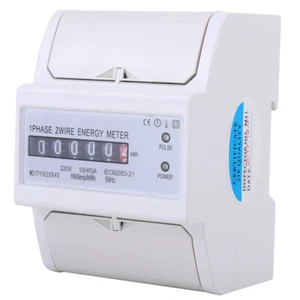 Digitale 220V Monofase DIN-Rail Elettrico Contatore Energia KWh Metro 10(40A) - Foto 1 di 12