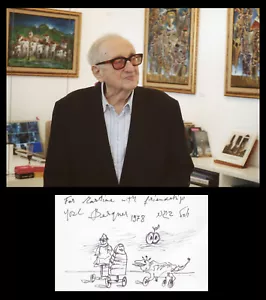 Yosl Bergner (1920-2017)- Israeli painter - Rare original drawing signed + photo - Picture 1 of 3