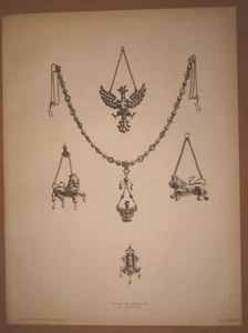 JEWELRY, collotype 1918, LA CASA BAGATTI VALSECCHI, MILAN - Picture 1 of 1