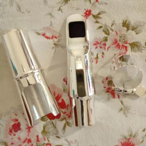 Alto Saxophone Mouthpiece Silver Plated Copper U Shape #5-9 w/Ligature 2025 NEW - Picture 1 of 4