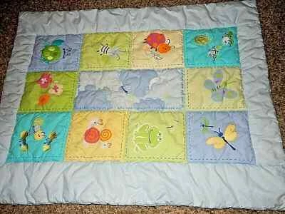 H8 LN Vintage CARTER'S Turtle Bees Bugs Insects Frog Butterfly Crib Comforter - Image 1 of 3