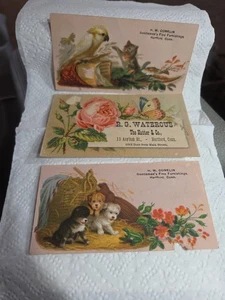 Hartford Connecticut 3 Victorian Trade Cards H.W. Conklin R.G. Waterhous USA - Bild 1 von 8