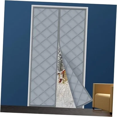 Cortina de Puerta Magnética Aislante Térmico, Varios 38"W x 83"L (Pack de 1) Gris Foto 1 de 4