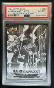 2024-25 Upper Deck Auston Matthews UD Canvas Black and White #C168 PSA 10 - Picture 1 of 2