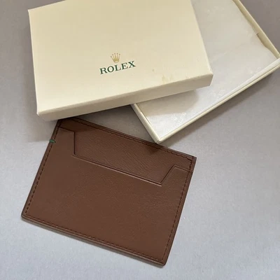 Genuine Rolex Leather Credit Card holder Wallet Signature Brown | Promo AD Gift - Image 1 of 4