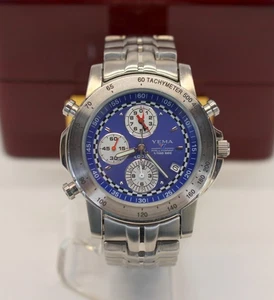 💥YEMA Rallygraf Quartz CHRONOGRAPH Watch REF YM-031 Box & Manual 46mm 💥 - Picture 1 of 9