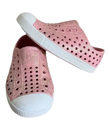 Native Jefferson Bling Pink Sparkly Shoes Size C7 - Image 1 of 4