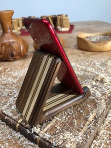 Tablet stand EXCLUSIVE!Luxury wooden phone stand,LIMITED edition!Handcrafted! - Picture 1 of 12