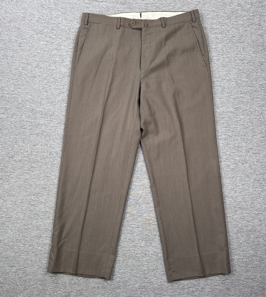 Pantalones de vestir Ermenegildo Zegna para hombre 36x27 beige lana recto hecho en la ciudad de Portugal Foto 1 de 4