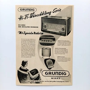 1956 Grundig Wunschklang Fern-Dirigent Raumklang Werbung Werbeanzeige Reklame - Bild 1 von 1