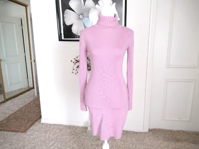 Vestido MODA INTERNATIONAL Pétalo Rosa Seda/Cachemira Cuello Alto XXS NUEVO $248 Foto 1 de 4