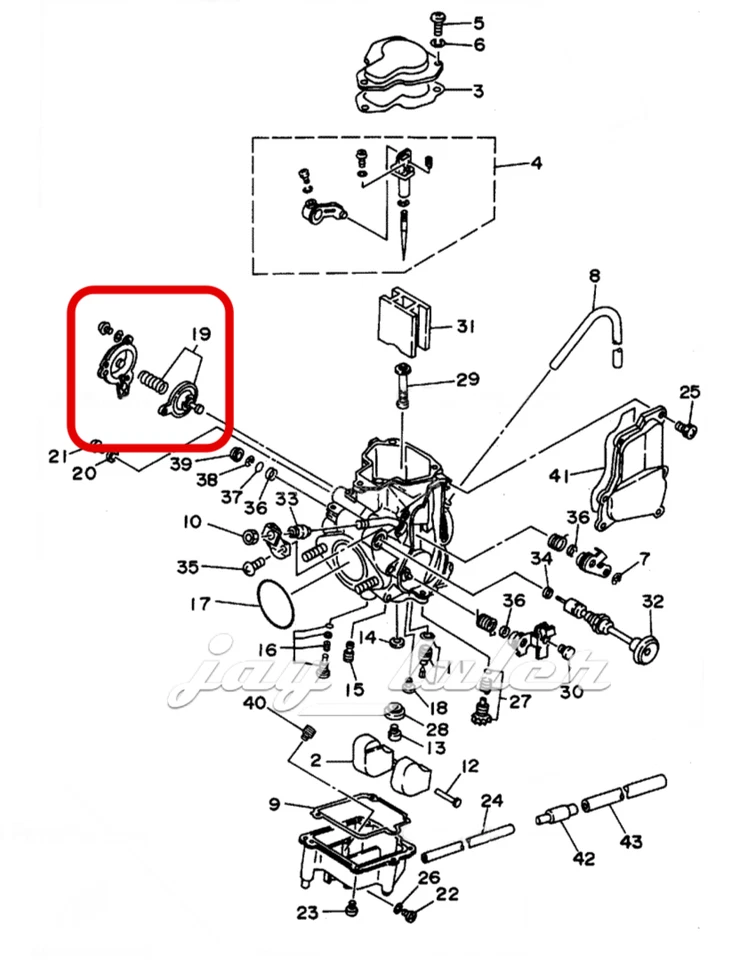 Juego de válvulas de corte de aire de diafragma de carburador para Yamaha Big Bear 350 1987-1998 Foto 1 de 1