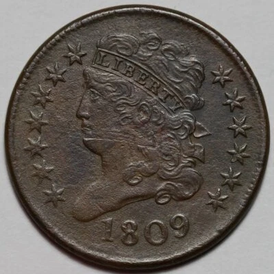 1809 Classic Head Half Cent - US 1/2c Copper Coin - Image 1 of 4