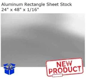 Aluminum Rectangle Sheet Stock 24" x 48" x 1/16" 3003 Alloy Mill Finish Plate - Picture 1 of 6