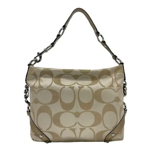 COACH CARLY F15250 Large Jacquard Leather Monogram Hobo Bag Shoulder Handbag EVC - Picture 1 of 21
