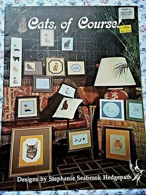 Cats, of Course! Vtg 80s Counted Cross Stitch Booklet S.Hedgepath Pegasus - Image 1 of 4